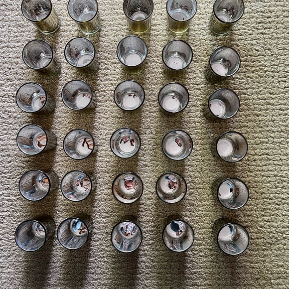 Light Gold Mercury Glass Candle Votives - Picture 3 of 3